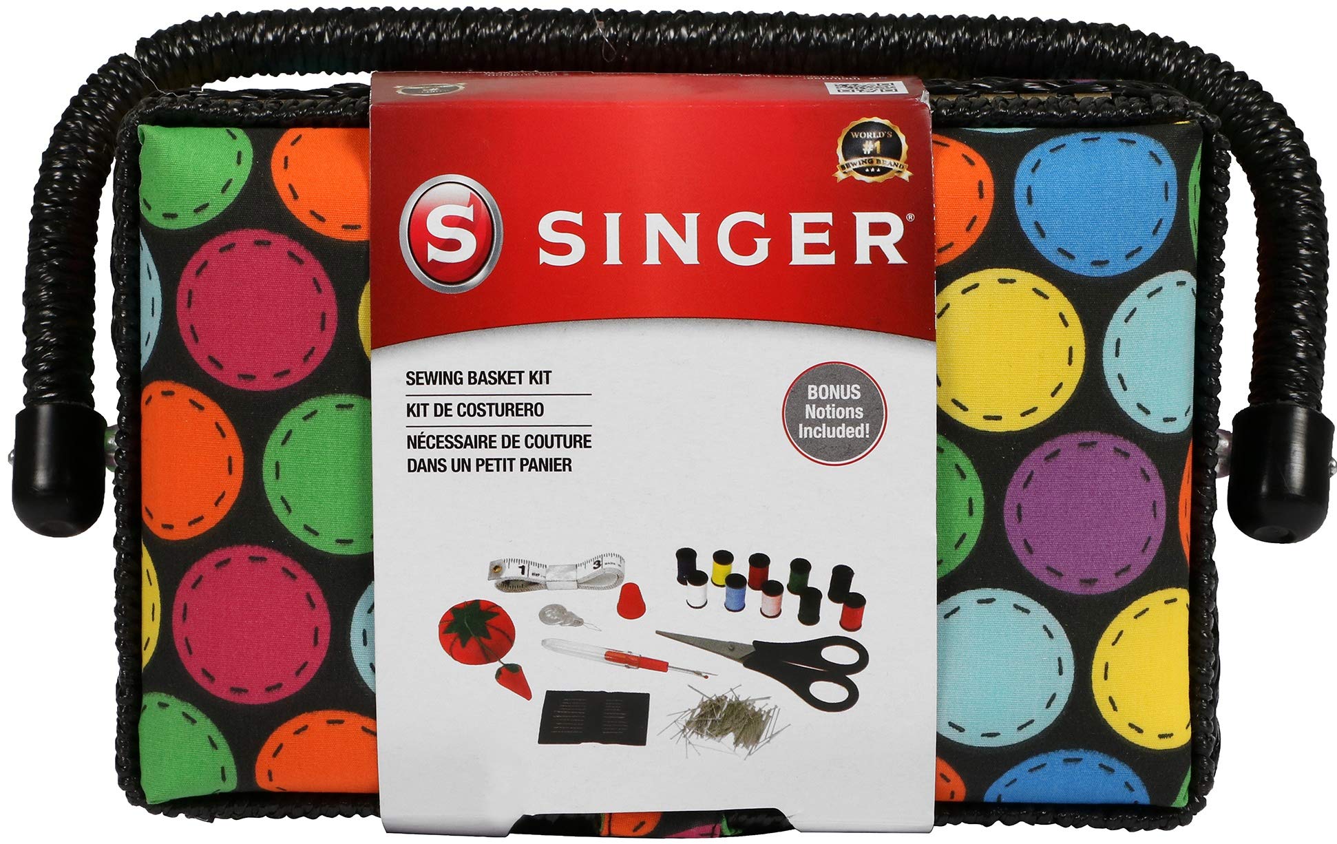 Algopix Similar Product 20 - SINGER Polka Dot Small Sewing Basket