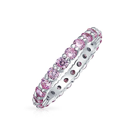 Algopix Similar Product 5 - Cubic Zirconia Pink CZ Band Stackable