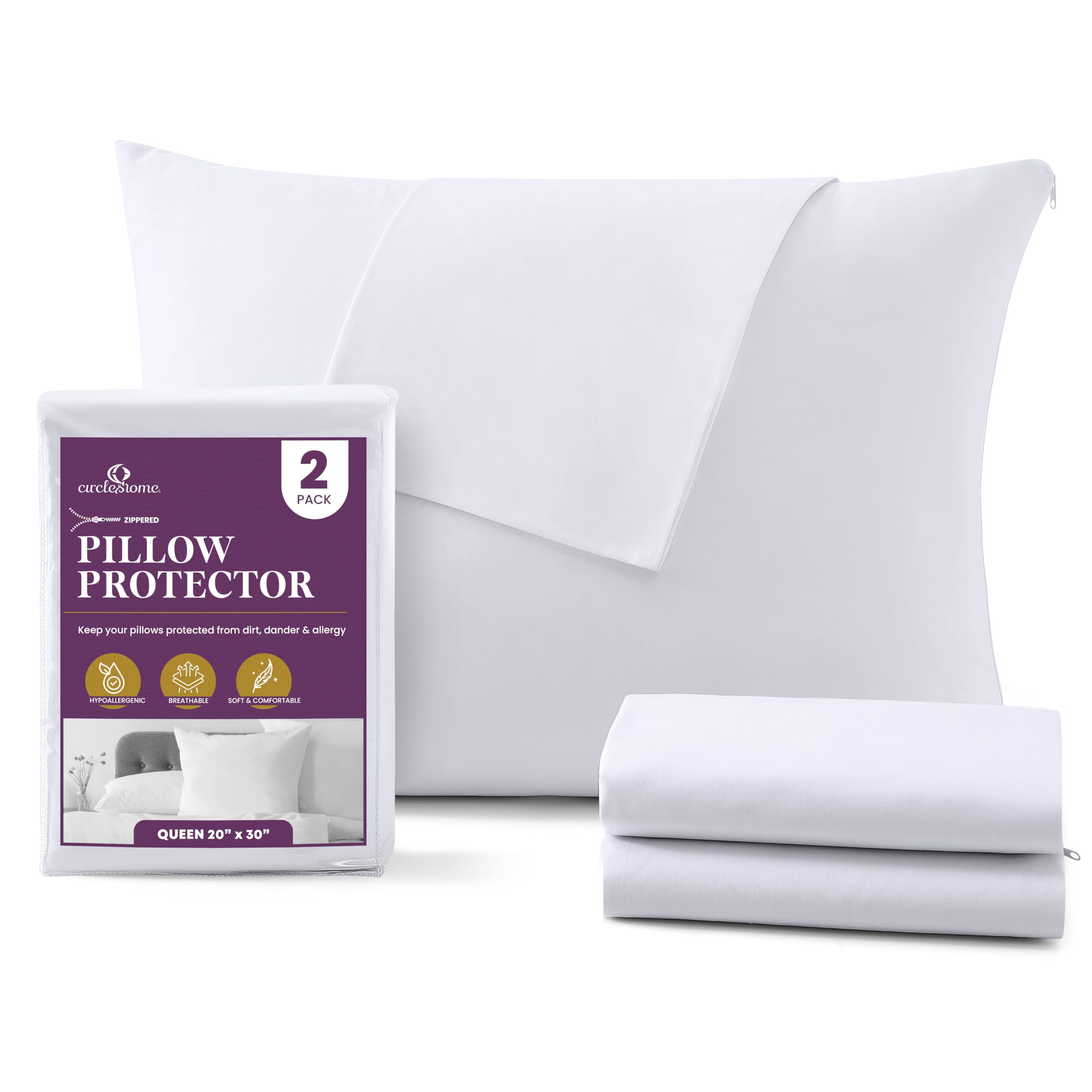 Algopix Similar Product 3 - CirclesHome Pillow Protectors 2 Pack