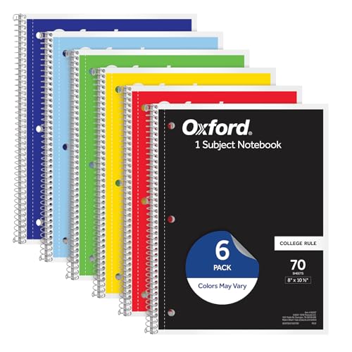 Algopix Similar Product 6 - Oxford Spiral Notebook 6 Pack 1