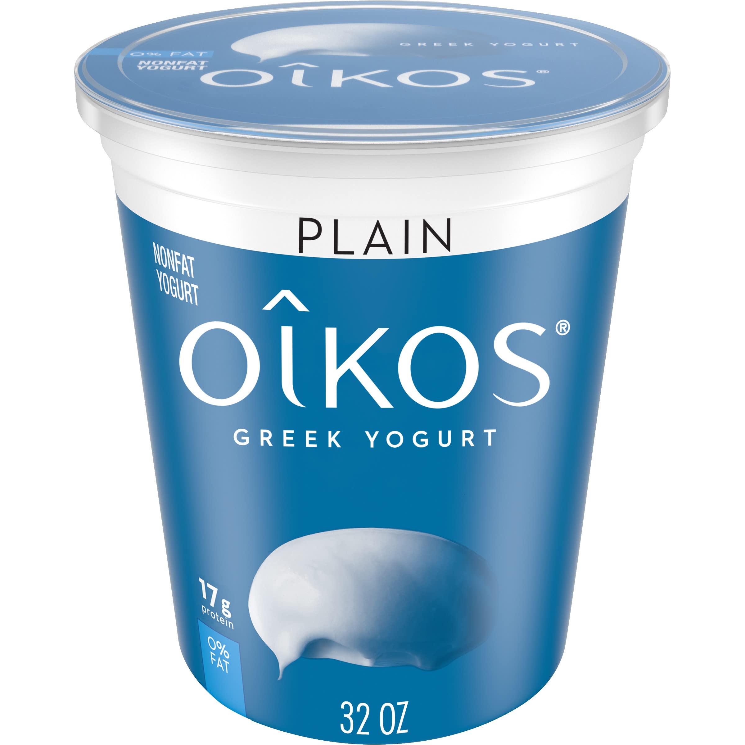 Algopix Similar Product 7 - Oikos Greek Nonfat Yogurt, Plain, 32 oz.
