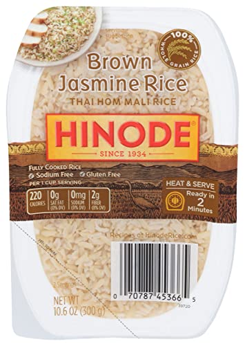Algopix Similar Product 4 - HINODE RICE Brown Jasmine Rice, 10.6 OZ