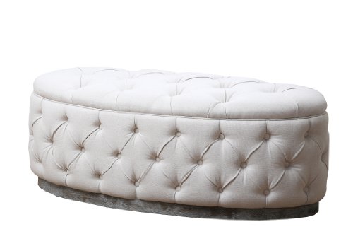 Algopix Similar Product 8 - Abbyson Beachwood Tufted Linen Ottoman