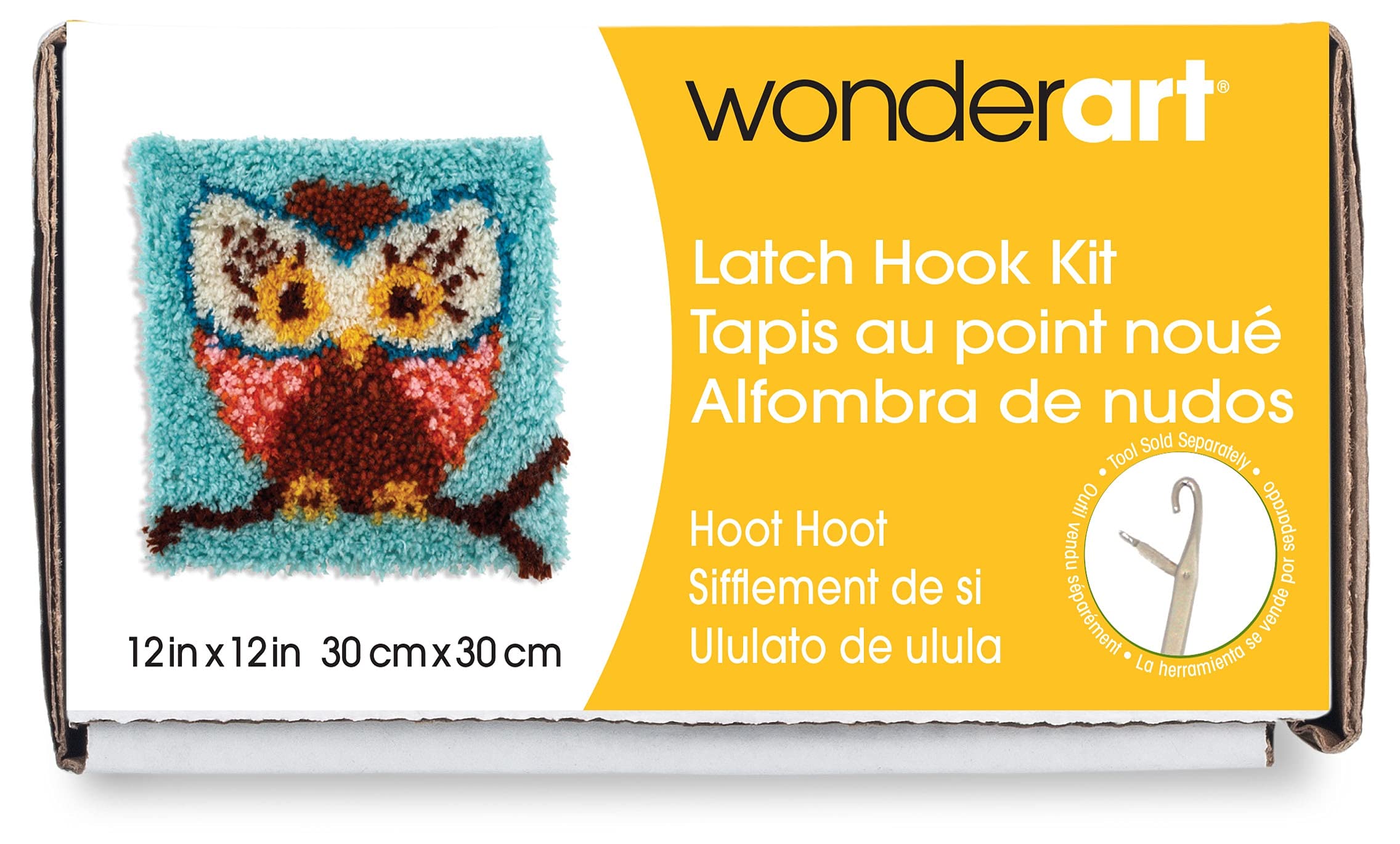 Algopix Similar Product 4 - Wonderart Hoot Latch Hook Kit, 12" X 12"