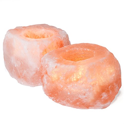 Algopix Similar Product 12 - 2 Natural Himalayan Salt Candle Holders