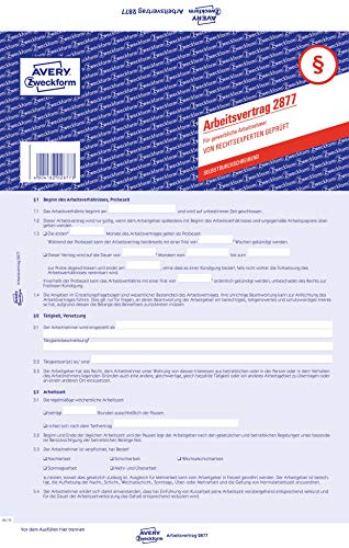 Algopix Similar Product 9 - AVERY Zweckform 2877 Contract For Trade