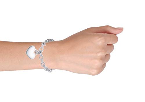 Algopix Similar Product 11 - Solid Heart Shape Charm Tag Chain