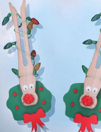 Algopix Similar Product 5 - Package of Holiday Reindeer Clothespin