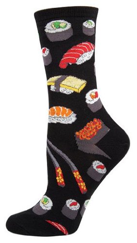 Algopix Similar Product 7 - Socksmith Sushi Socks Black 9-11 Black