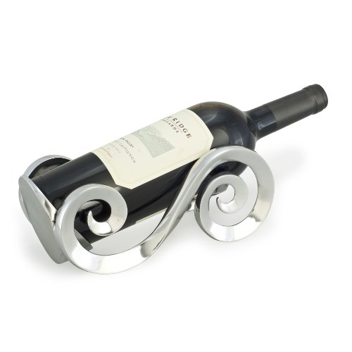 Algopix Similar Product 7 - Polished Aluminum Wine Bottle Holder