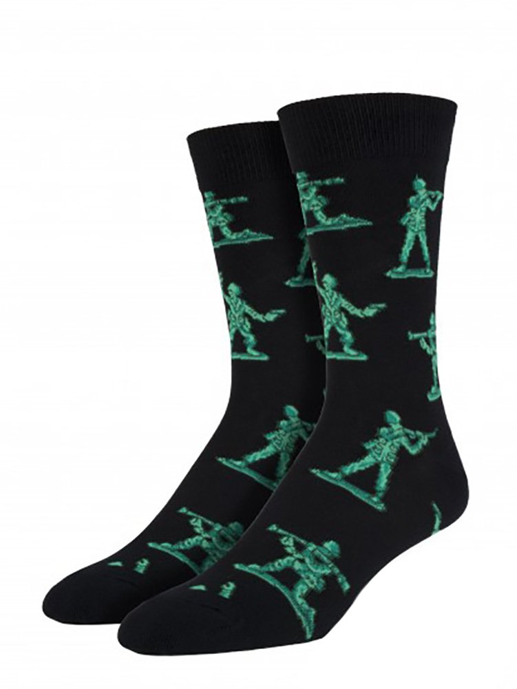 Algopix Similar Product 11 - Socksmith Men's Army Men Socks, black