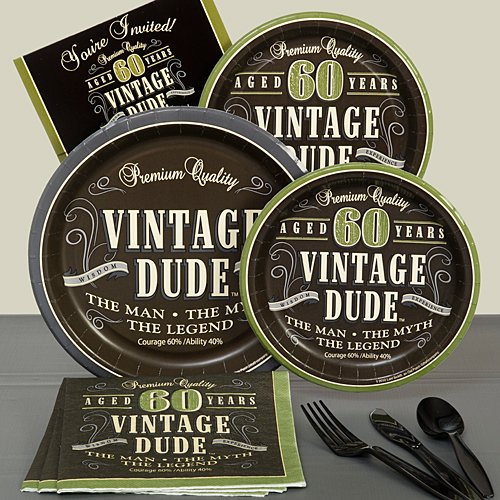 Algopix Similar Product 7 - Shindigz Vintage Dude 60th Basic Party