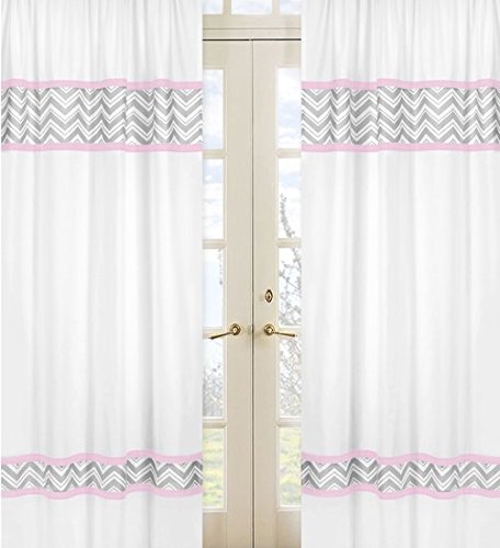 Algopix Similar Product 17 - Pink and Gray Chevron Window Treatment