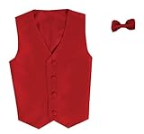 Algopix Similar Product 6 - Vest and Clip On Boy Bowtie set  RED 
