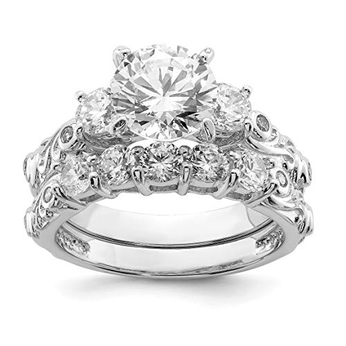 Algopix Similar Product 11 - Sterling Silver 2Piece Synthetic CZ