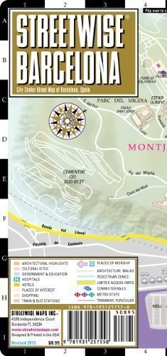 Algopix Similar Product 16 - Streetwise Barcelona Map  Laminated