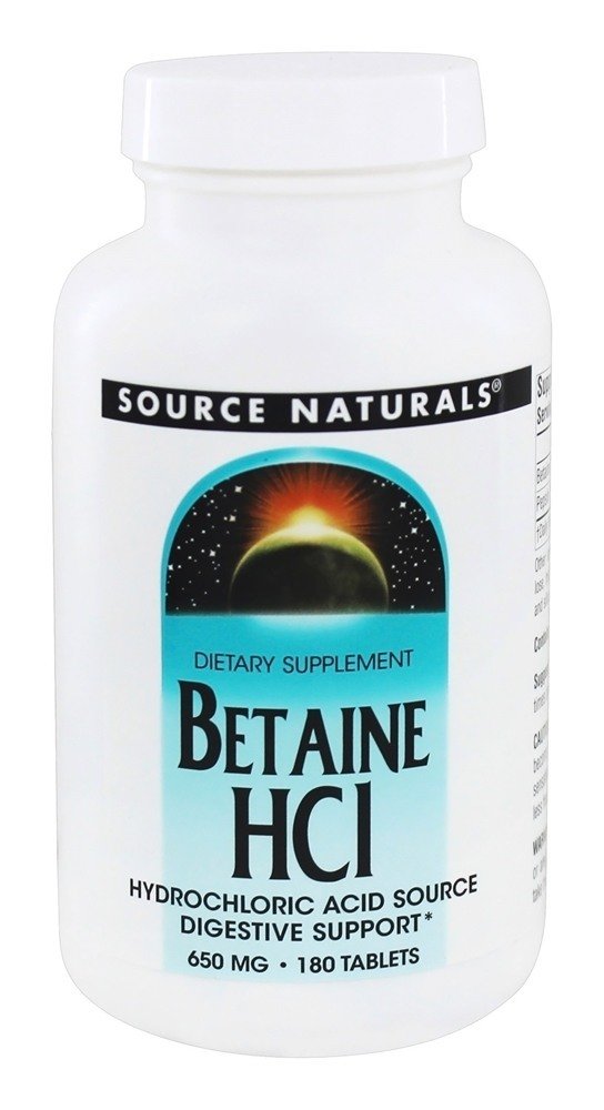 Algopix Similar Product 10 - Betaine HCL 650mg Source Naturals Inc