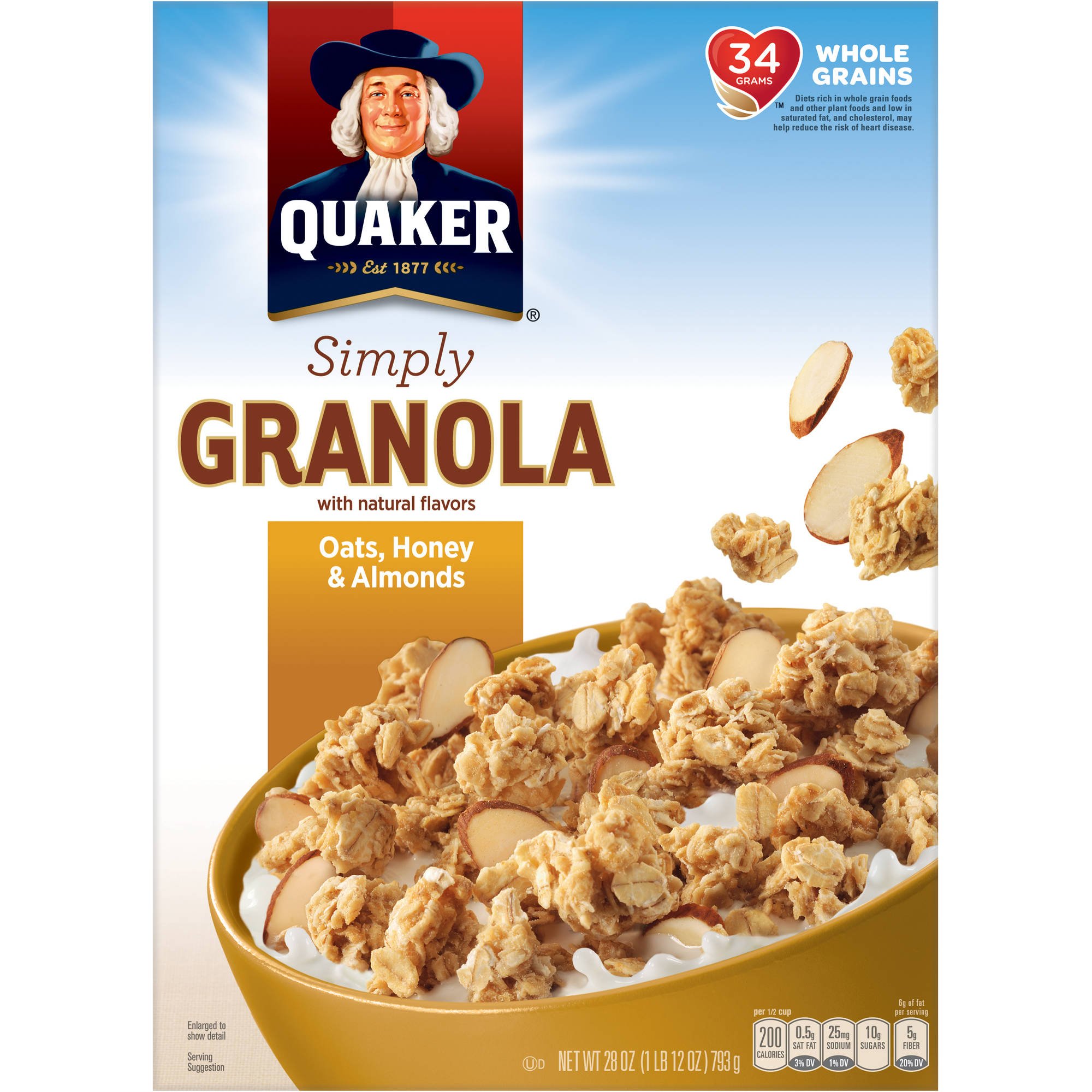Algopix Similar Product 9 - Quaker Oats Honey Almonds Natural