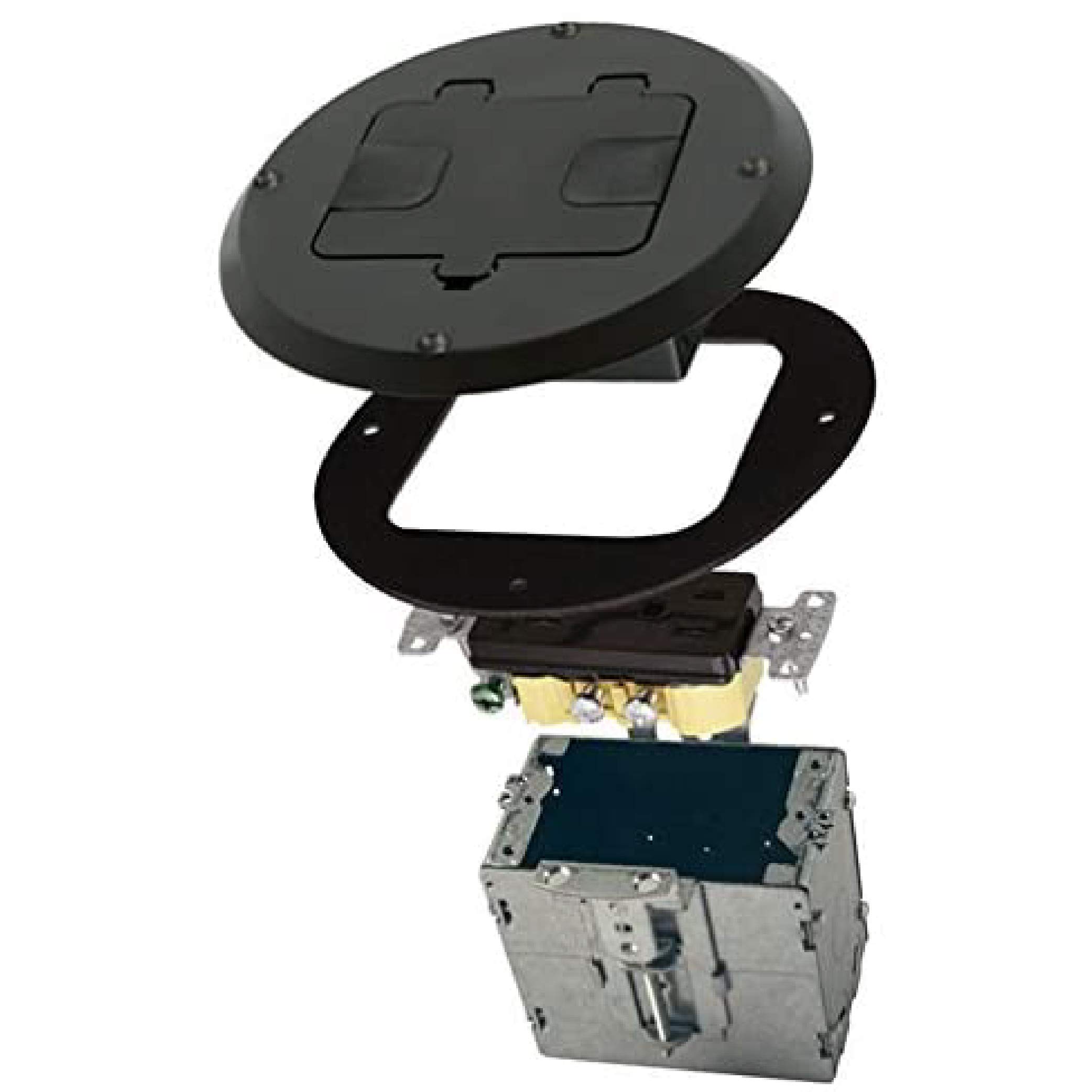 Algopix Similar Product 9 - RACO 6239BK Floor Kit with Recessed