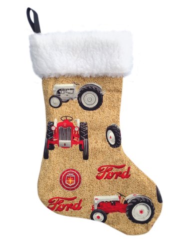 Algopix Similar Product 15 - Ford Tractor Christmas Stocking, tan