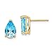 Algopix Similar Product 19 - 14k Yellow Gold 9x6mm Pear Blue Topaz