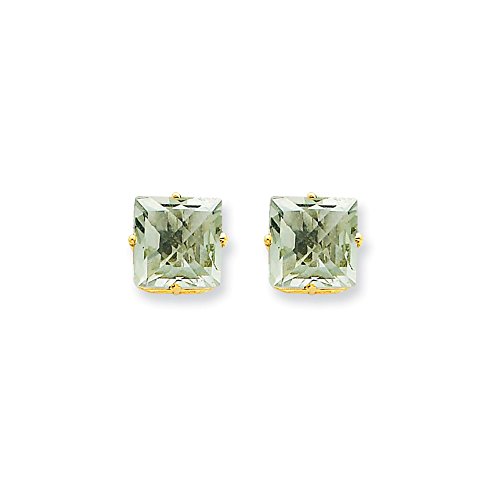 Algopix Similar Product 8 - 14k Yellow Gold 8mm Square Green Quartz