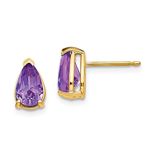 Algopix Similar Product 18 - 14k Yellow Gold 8x5mm Pear Amethyst