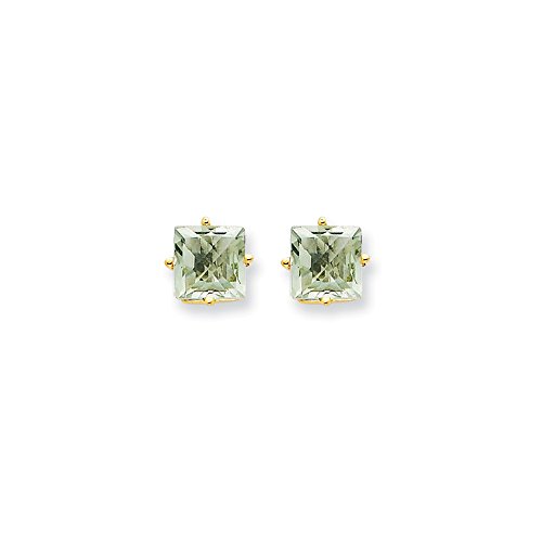 Algopix Similar Product 7 - 14k Yellow Gold 6mm Square Green Quartz
