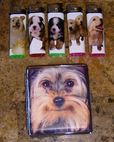 Algopix Similar Product 16 - CUTE DOG PUPPIES CIGARETTE CASE LIGHTER