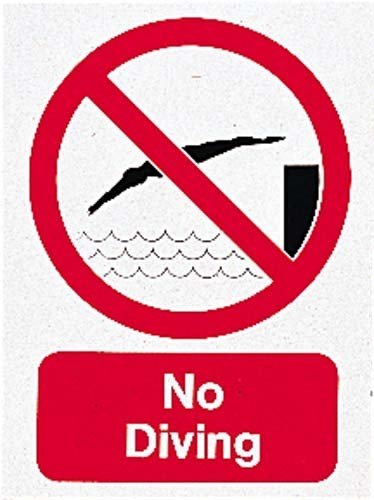 Algopix Similar Product 13 - Water Sports No Diving Sign Pool Dive