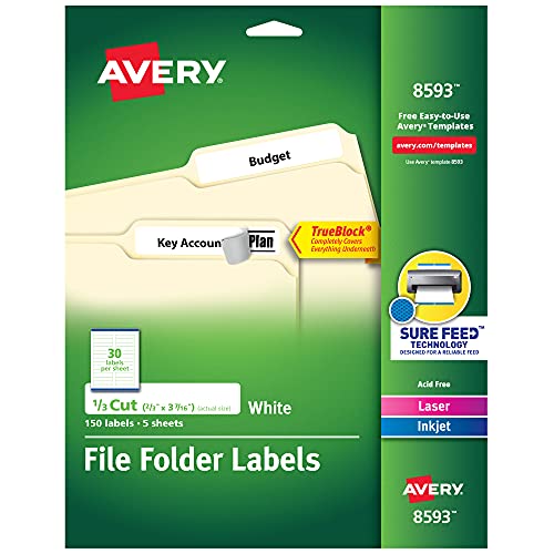 Algopix Similar Product 17 - Avery File Folder Labels with TrueBlock