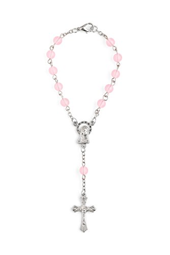 Algopix Similar Product 2 - Pink Mini Rosary Bracelet with Silver