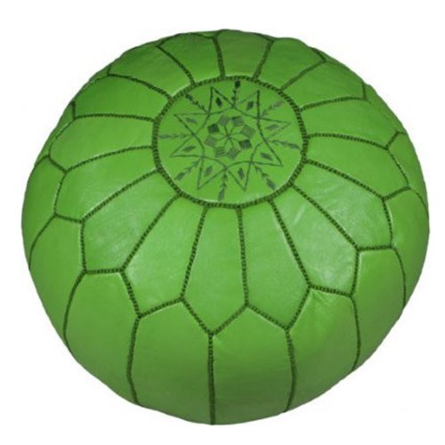 Algopix Similar Product 8 - Moroccan Embroidered Leather Pouf 