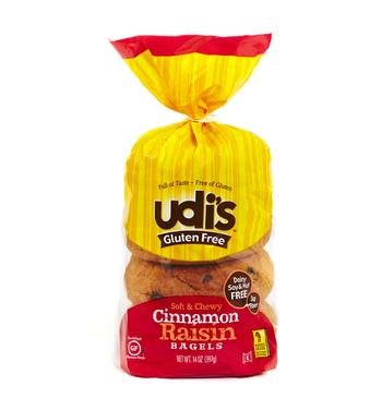 Algopix Similar Product 17 - Udis Gluten Free Cinnamon Raisin Bagel