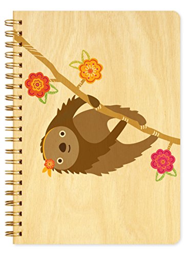 Algopix Similar Product 10 - Sylvie Sloth Journal with Real Wood