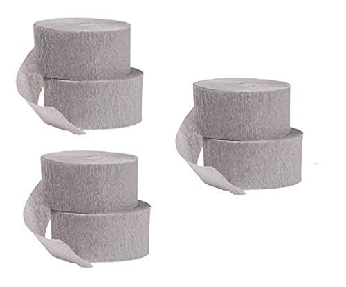 Algopix Similar Product 15 - Gray Crepe Paper Streamers 6 Rolls