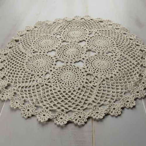 Algopix Similar Product 10 - Package of 2 Hand Crocheted Round Ecru