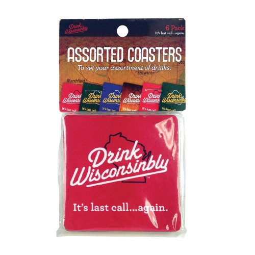 Algopix Similar Product 16 - Drink Wisconsinbly Assorted Coasters 
