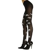 Algopix Similar Product 1 - MUSIC LEGS Womens Skull Print Opaque