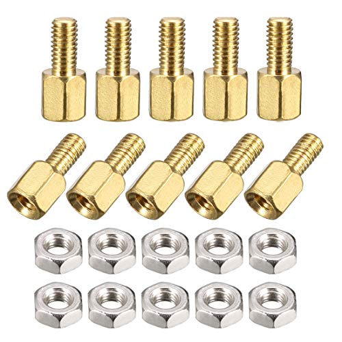 Algopix Similar Product 11 - uxcell M3x5mm6mm MaleFemale Brass Hex