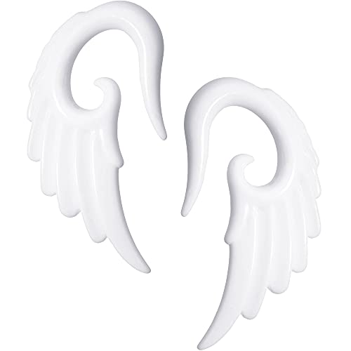 Algopix Similar Product 7 - Body Candy 0 Gauge White Acrylic Angel