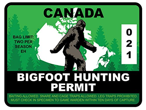 Algopix Similar Product 10 - Bigfoot Hunting Permit  Canada Bumper