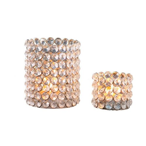 Algopix Similar Product 17 - 2 Pc Crystal Beaded Tealights Set