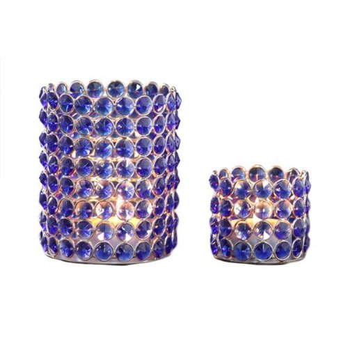 Algopix Similar Product 1 - 2 Pc Crystal Beaded Tealights Set in