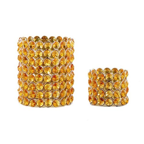 Algopix Similar Product 8 - 2 Pc Crystal Beaded Tealights Set in