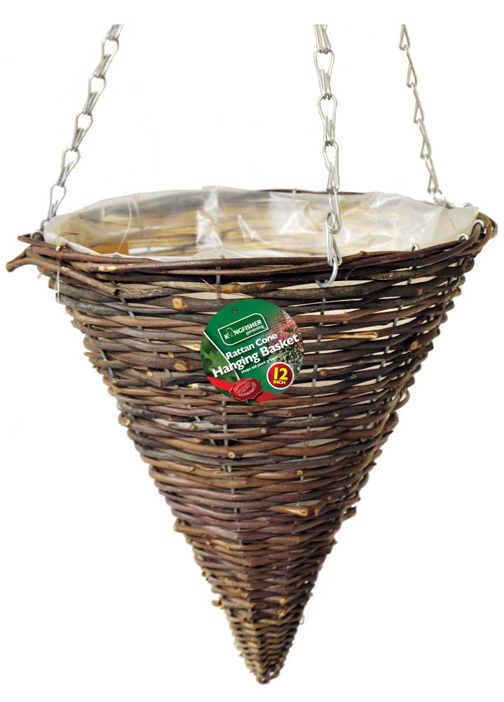 Algopix Similar Product 9 - 12 inch 30cm Dark Rattan Cone Hanging