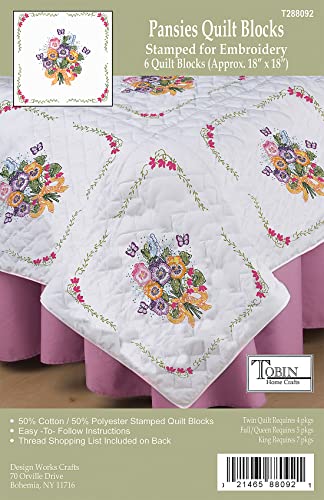 Algopix Similar Product 13 - Tobin Pansies Stamped for Embroidery