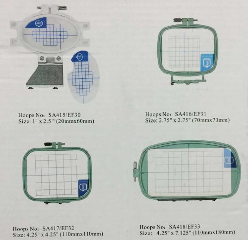 Algopix Similar Product 13 - Set of 4 Hoops for Brother Embroidery