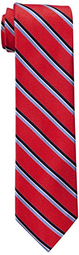 Algopix Similar Product 12 - Tommy Hilfiger Mens Stripe Tie Red