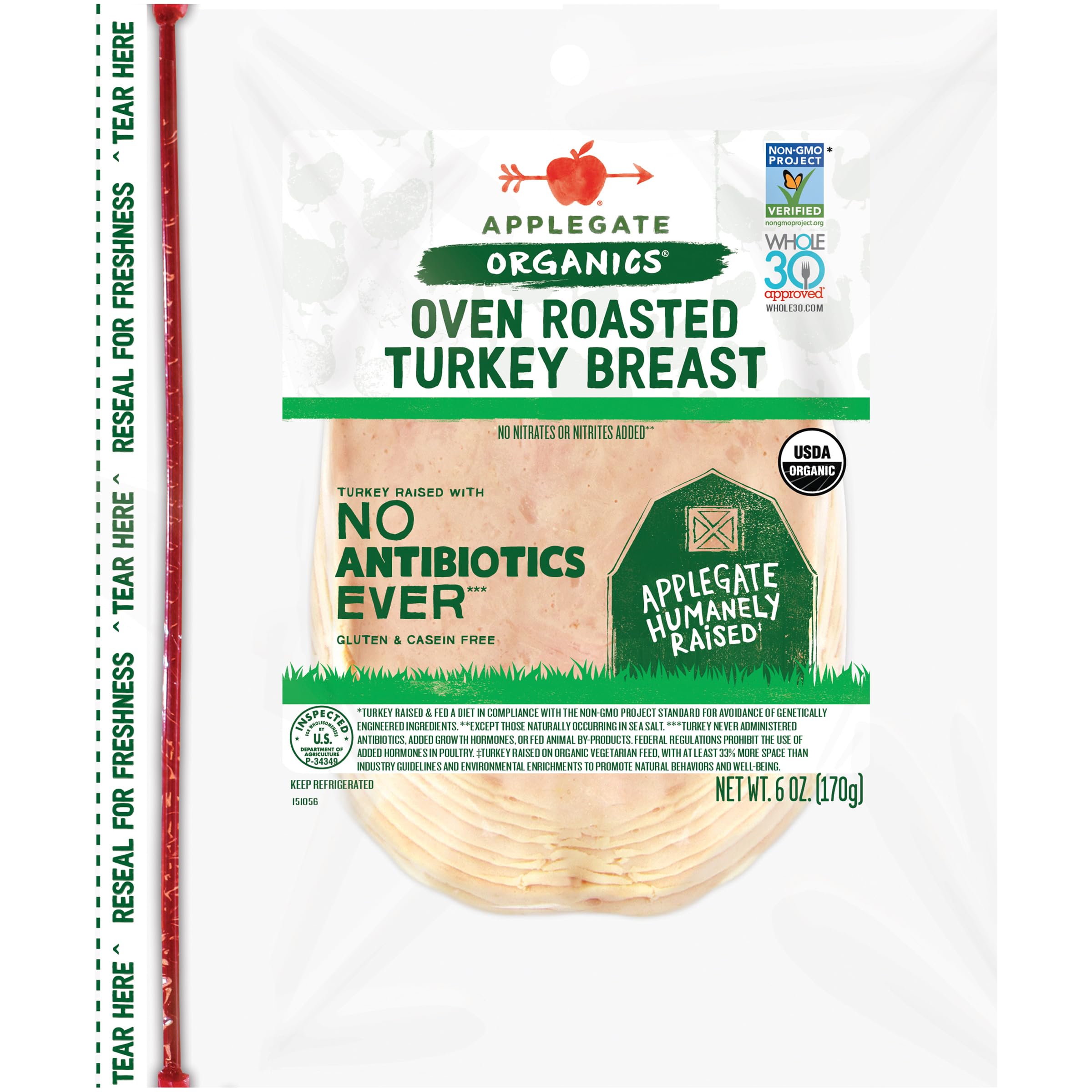 Algopix Similar Product 19 - Applegate Organic Oven Roasted Turkey